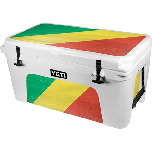 Republic of the Congo Flag Distressed YETI Tundra 65 Hard Cooler Skin